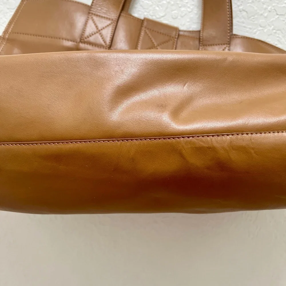 Classic Tan Leather Tote Bag